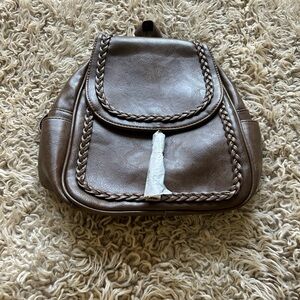 Brown Braided Women's Backpack